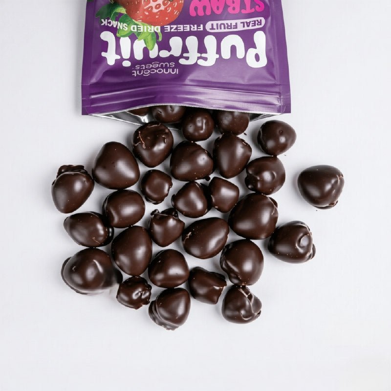 Puffruit – Freeze-Dried Strawberry Dipped in Dark Chocolate by Innocent Sweets