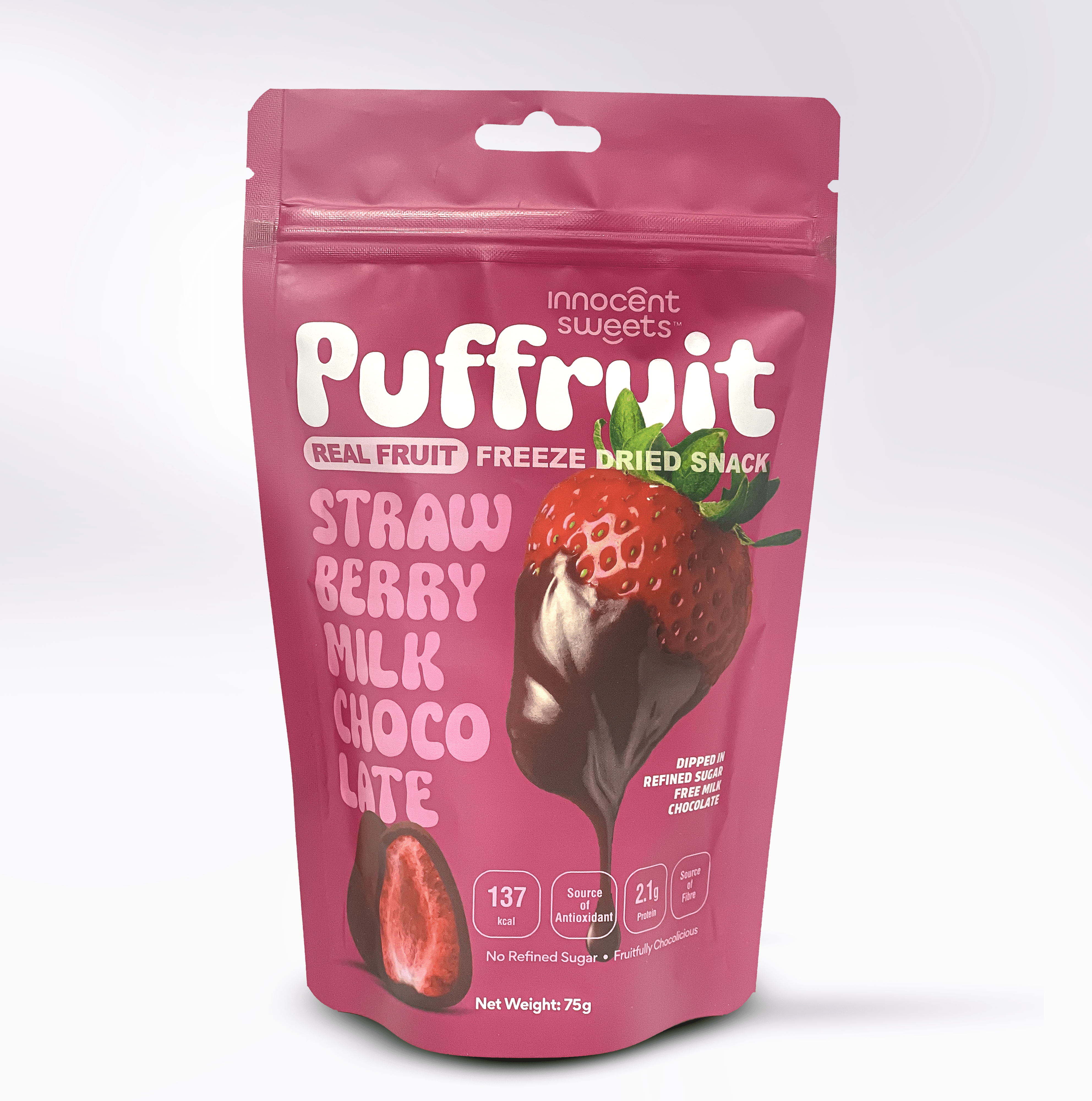 Puffruit - Freeze - Dried Strawberry Dipped in Milk Chocolate by Innocent Sweets