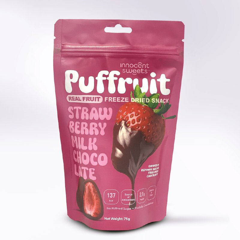 Puffruit - Freeze-Dried Strawberry Dipped in Milk Chocolate by Innocent Sweets