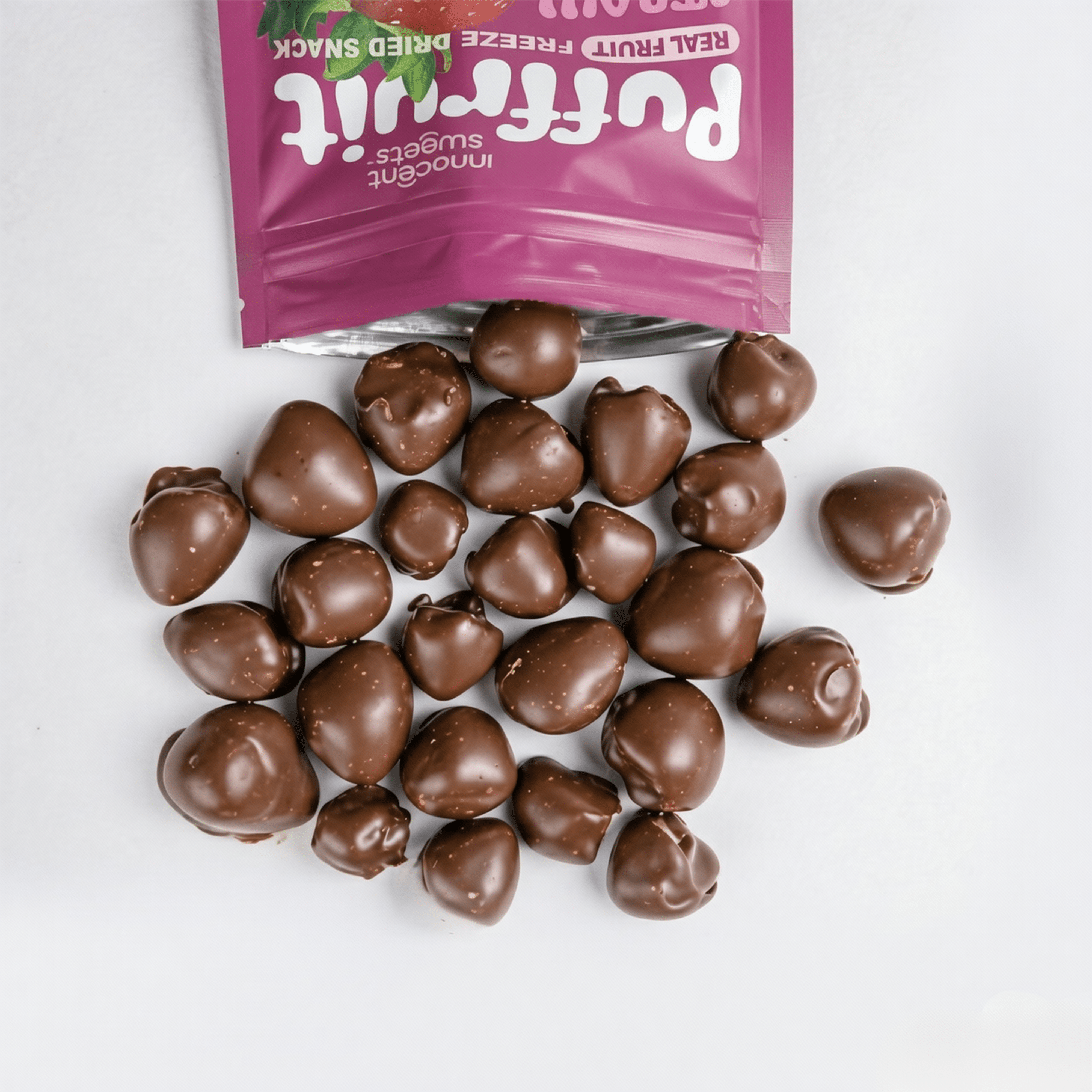 Puffruit - Freeze - Dried Strawberry Dipped in Milk Chocolate by Innocent Sweets
